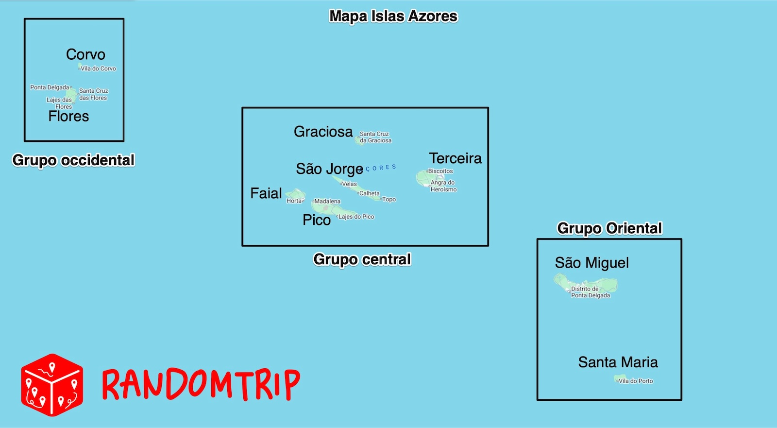 Mapa De Las Islas Azores D nde Est n Las Islas Azores RandomTrip